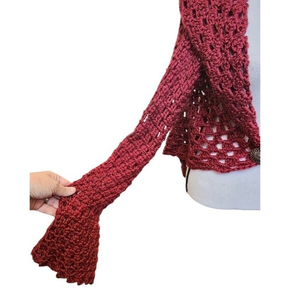 Red Crochet Shrug Bolero Granny Square Stitch - Picture 7 of 7